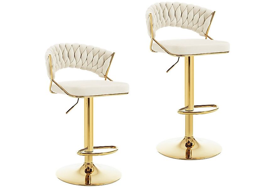 Woltu Barhocker (2 St), mit geflochtener Rückenlehne Fußstütze, Barstuhl Sa günstig online kaufen