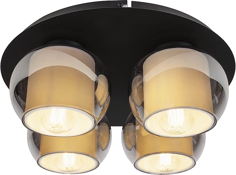 OTTO home Deckenleuchte »Tanissa« E27 1 Stk. rund, 4 kugelförmige Rauchglas günstig online kaufen