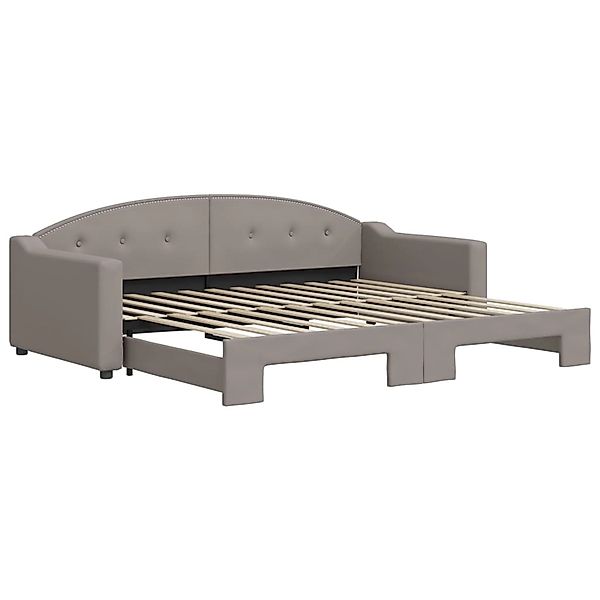 vidaXL Tagesbett Ausziehbar Taupe 90x200 cm Stoff1898369 günstig online kaufen