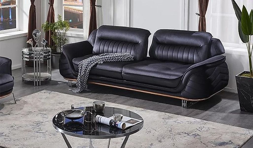 JVmoebel Sofa Sofa Dreisitzer Couch Wohnzimmer Schwarz Luxuriöse Design Pol günstig online kaufen