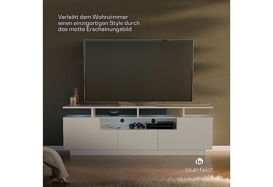 blumfeldt Lowboard Perth Lowboard Fernsehschrank 150 x 35 x 50 cm, LED (Set günstig online kaufen