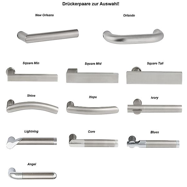 Türbeschläge24 Drückergarnitur Classic Glastürbeschlag Q UV V2A Edelstahl m günstig online kaufen