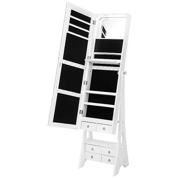 COSTWAY Schmuckschrank stehend,mit Spiegel, LED & günstig online kaufen
