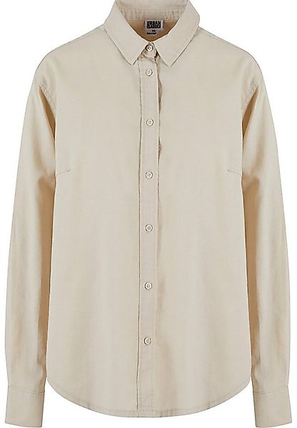 URBAN CLASSICS Langarmhemd Urban Classics Damen Ladies Linen Mixed Oversize günstig online kaufen