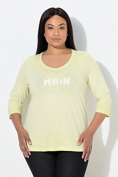 Ulla Popken T-Shirt Shirt Moin V-Ausschnitt 3/4-Arm günstig online kaufen