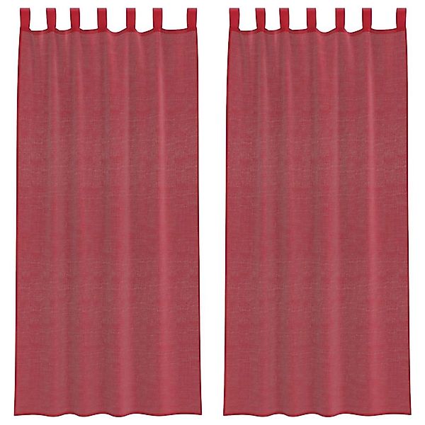 vidaXL Voile Vorhänge mit Schlaufen 2 Stk Weinrot 140x245 cm 4102339 günstig online kaufen