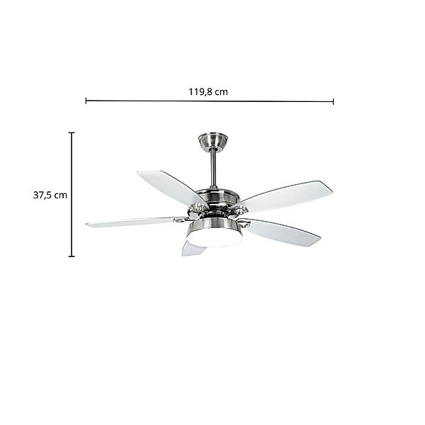 Lucande LED-Deckenventilator Kuvio, DC, leise, Ø 120 cm, CCT günstig online kaufen