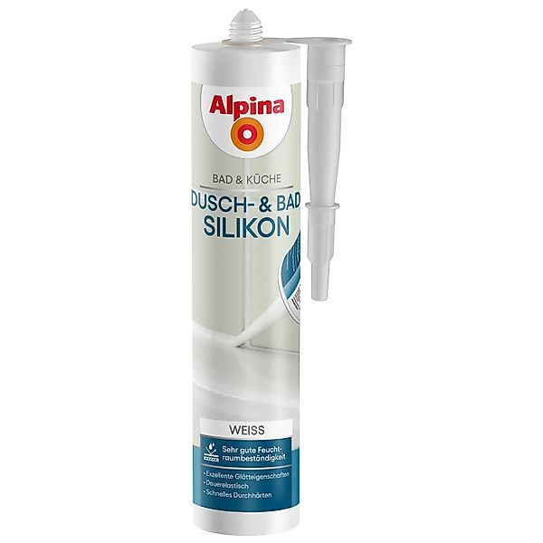 Alpina Dusch- und Bad-Silikon Bad & Küche Weiß 300 ml günstig online kaufen
