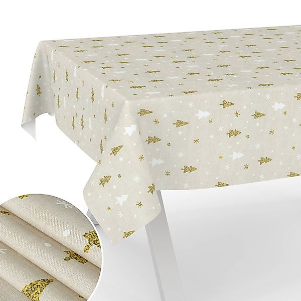 ANRO Tischdecke pflegeleicht Weihnachten Tischtuch Christmas günstig online kaufen