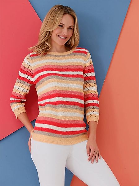 Classic Basics 3/4 Arm-Pullover "Ajour-Pullover" günstig online kaufen