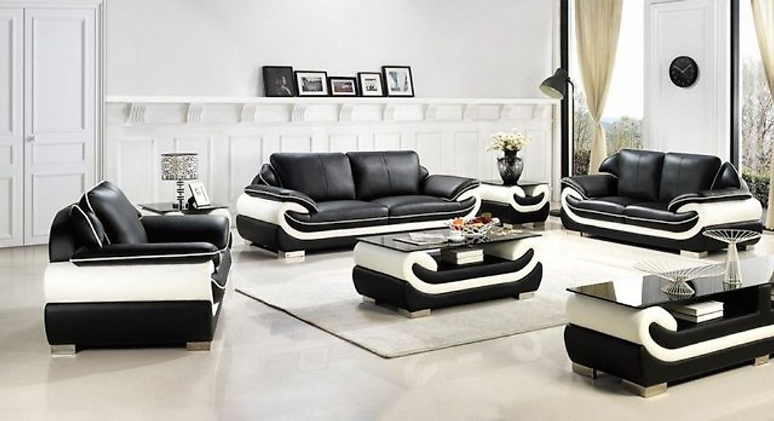 JVmoebel Sofa Sofagarnitur Polster Sofa Set 3+2+1 Leder Couchen Sofas Garni günstig online kaufen