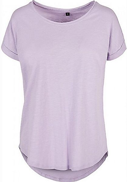 Build Your Brand Rundhalsshirt Damen Long Slub Tee / Hinten extra lang gesc günstig online kaufen