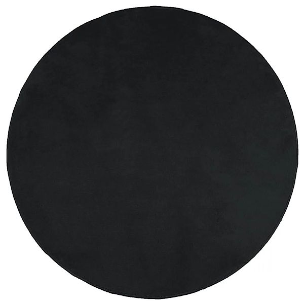 vidaXL Teppich OVIEDO Kurzflor Schwarz Ø 160 cm 375568 günstig online kaufen