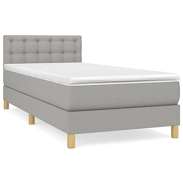vidaXL Boxspringbett mit Matratze Hellgrau 100x200 cm Stoff1395918 günstig online kaufen