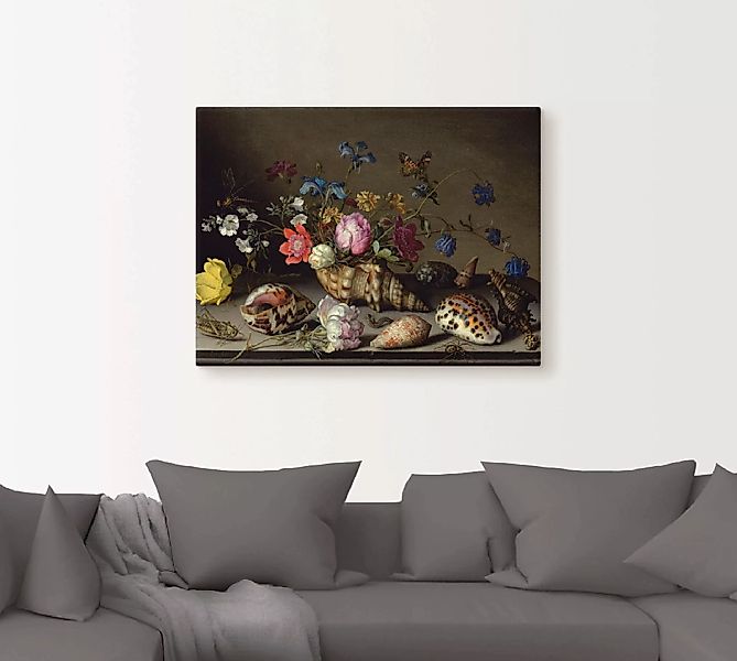 Artland Leinwandbild "Blumen, Muscheln und Insekten", Arrangements, (1 St.) günstig online kaufen