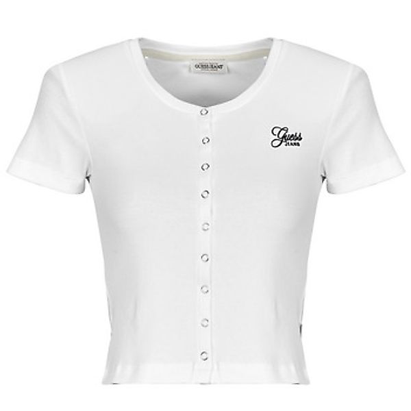 Guess  T-Shirt SL CN SNAP EMBRO SLIM TOP günstig online kaufen