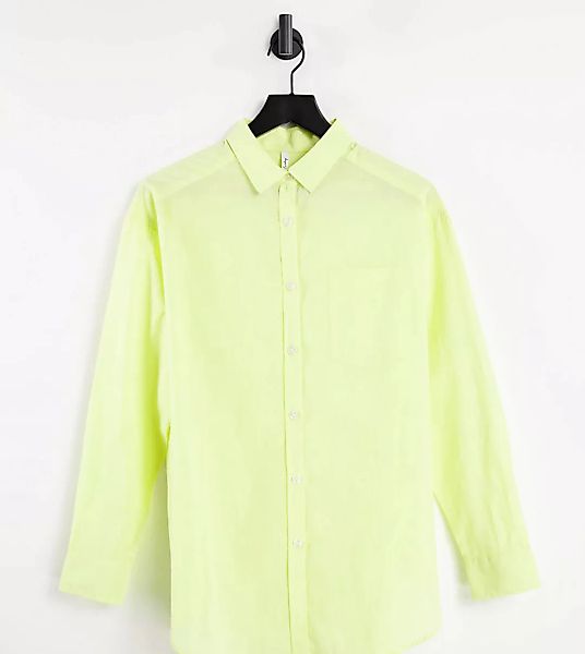 ASYOU – Oversize-Hemd in Grün aus Baumwoll-Voile günstig online kaufen