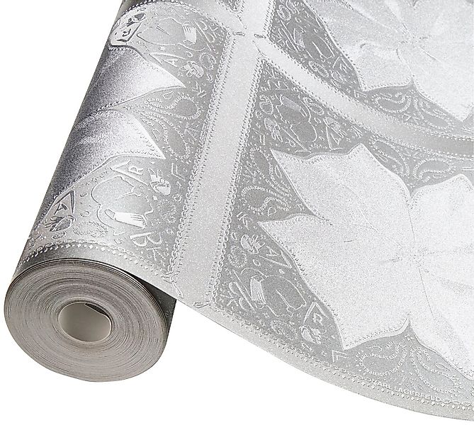 Bricoflor Barock Tapete in Grau Silber Neobarock Vliestapete mit Metallic O günstig online kaufen