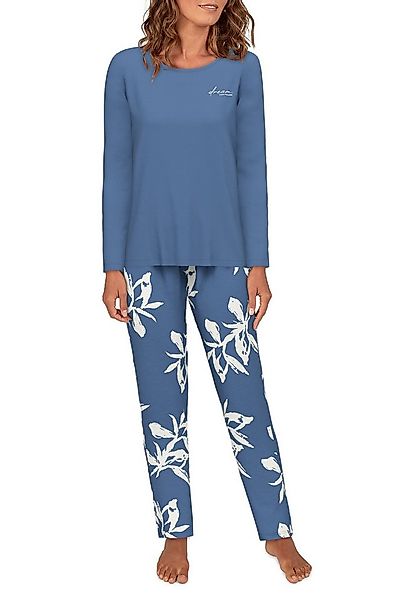 TOM TAILOR Pyjama TOM TAILOR Damen Pyjama blau bedruckt (1 tlg) günstig online kaufen