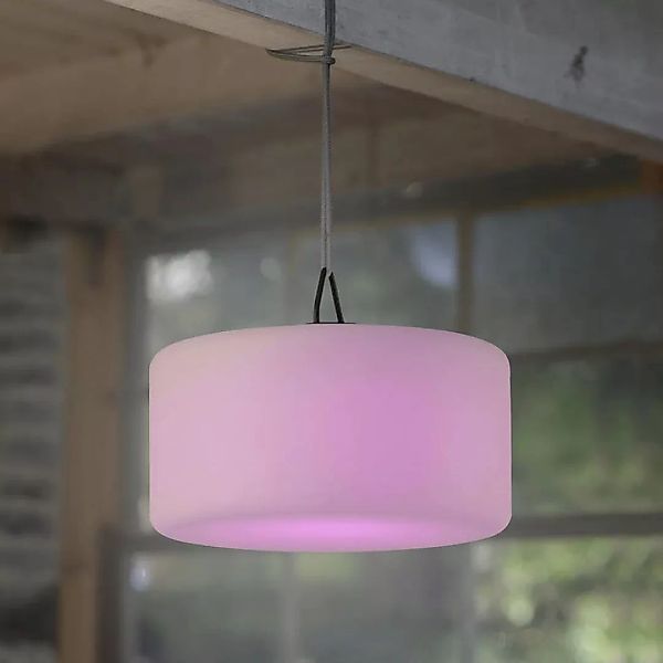 LED Akku Pendelleuchte Holly in Schwarz und Weiß 4,50W 470lm IP44 300mm günstig online kaufen