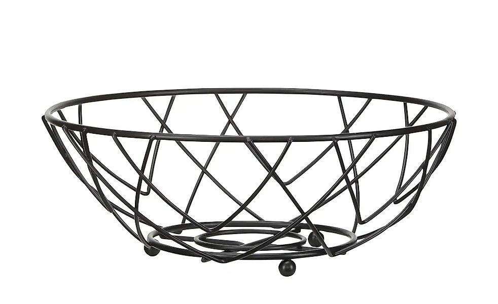 KHG Obstkorb rund   ¦ schwarz ¦ Edelstahl ¦ Maße (cm): H: 11  Ø: 30 Küchenz günstig online kaufen