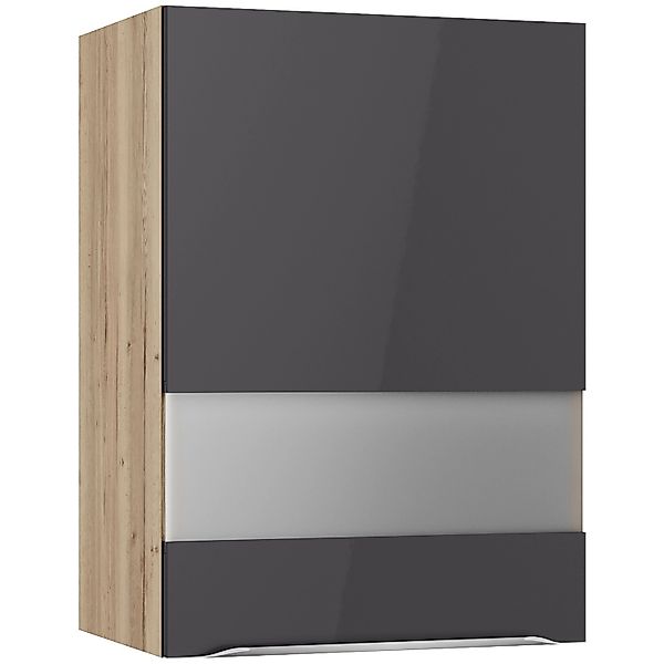 Optifit Küchen-Oberschrank mit Glassegment Linus984 50 cm Anthrazit-Wildeic günstig online kaufen