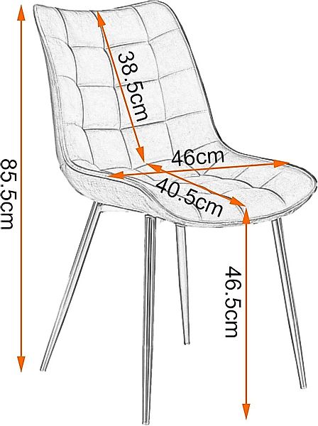 Woltu 4-Fußstuhl (6 St), Polsterstuhl mit günstig online kaufen
