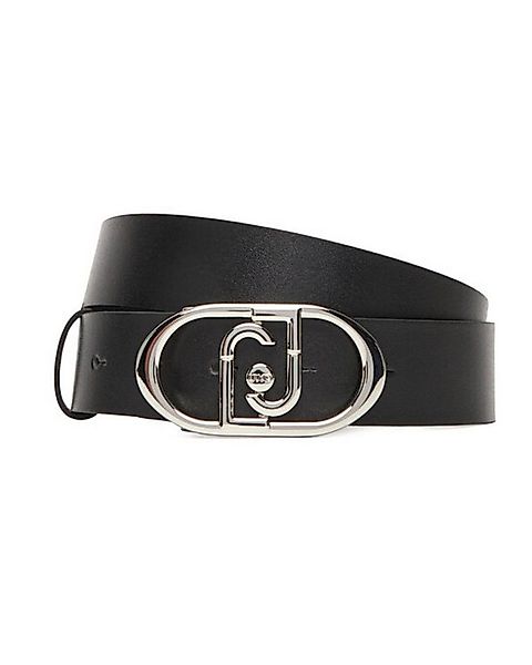Liu Jo Ledergürtel – 3,5 cm – Schwarzer Gürtel mit silberfarbener Logo-Schn günstig online kaufen