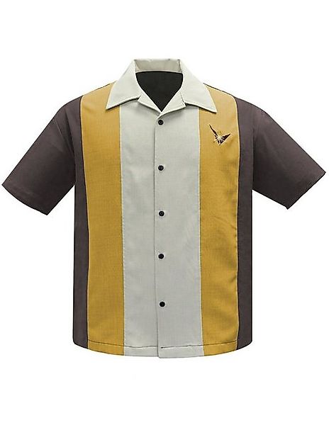 Steady Clothing Kurzarmhemd Atomic Men Coffee Mustard Stone Retro Vintage B günstig online kaufen