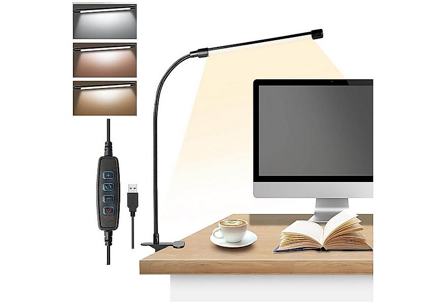 Jibenhome LED Klemmleuchte LED-Schreibtischlampe USB-Betrieben,3 Modi,LED-L günstig online kaufen