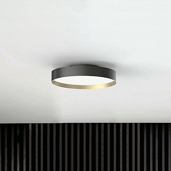 LOOM DESIGN LED-Deckenlampe Lucia schwarz/goldfarben Ø 60 cm günstig online kaufen