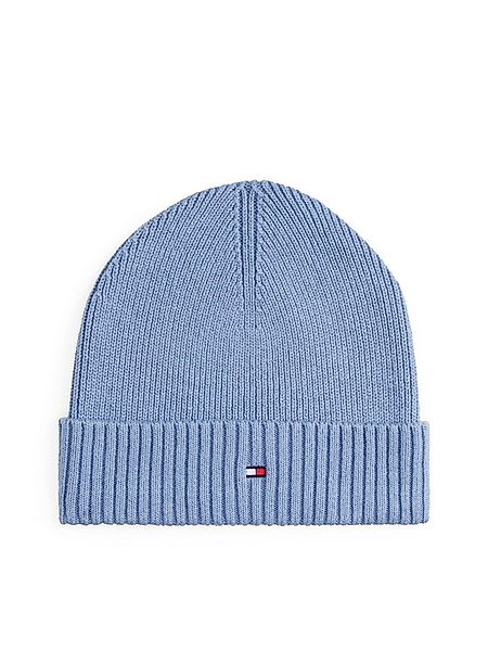 Tommy Hilfiger Strickmütze TH FLAG PIMA COTTON BEANIE Beanie mit Logosticke günstig online kaufen