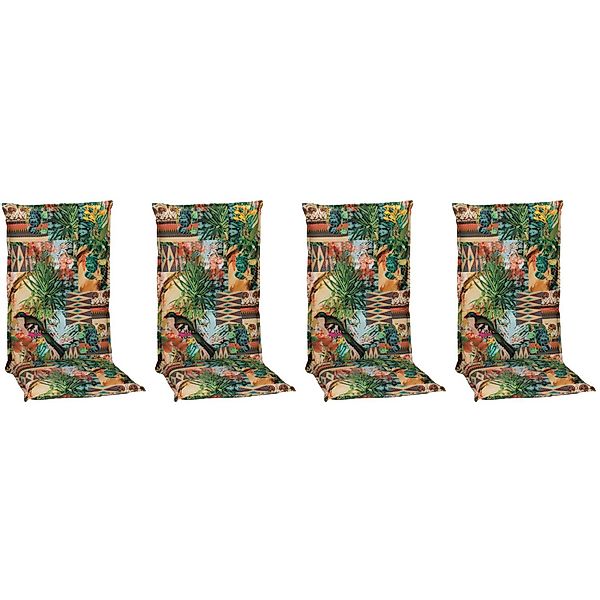Beo Sitzauflage Hochlehner Texas 4er Set mit Dschungel Design günstig online kaufen