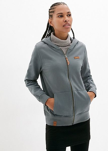 bonprix Kapuzensweatjacke mit Kapuze, mit Kängurutaschen, aus Baumwolle, mi günstig online kaufen