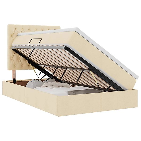 vidaXL Stauraumbett mit Matratze Creme 120 x 200 cm Kunstleder 3371839 günstig online kaufen