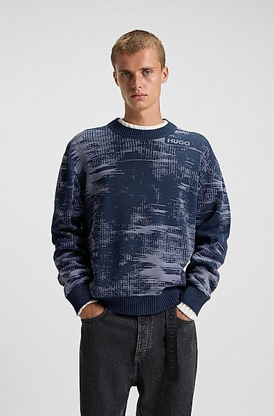 HUGO Blue Jacquardpullover Sorbas Rundhalsausschnitt, relaxed fit, Baumwoll günstig online kaufen