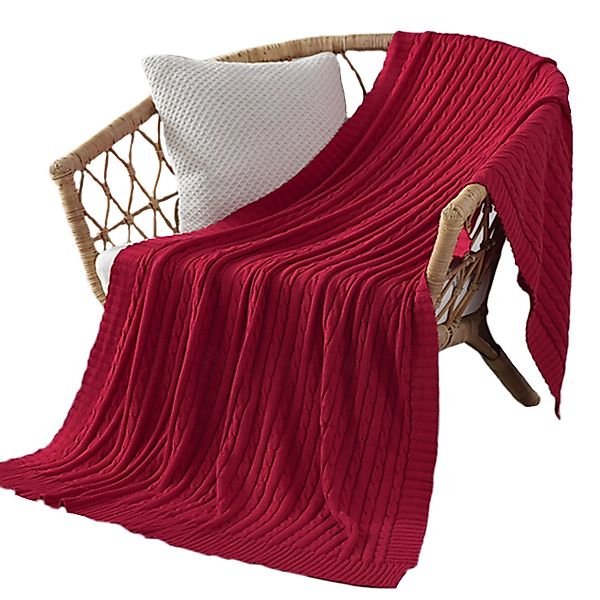 Einschlagdecke Weiche gestrickte Wolldecke, Sofadecke, Schlafdecke, günstig online kaufen