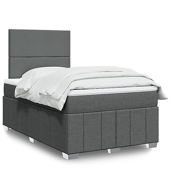 vidaXL Boxspringbett mit Matratze Dunkelgrau 120x190 cm Stoff 3293901 günstig online kaufen