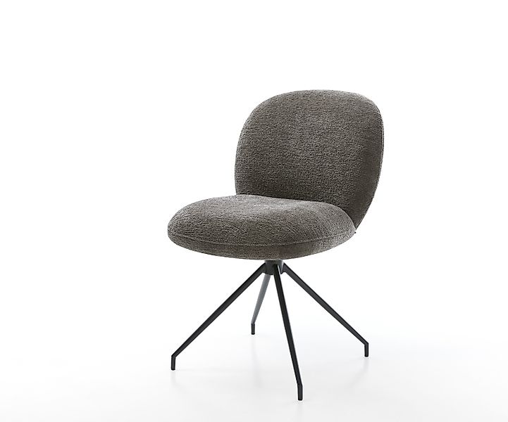 Esszimmerstuhl Nube-Flex Bouclé Soft Schlamm Kreuzgestell konisch Schwarz T günstig online kaufen