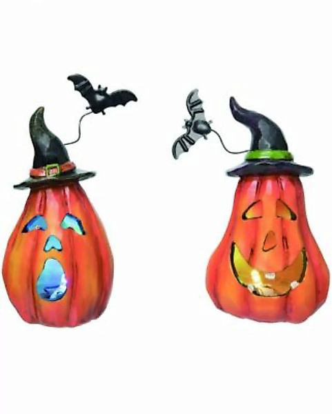 Beleuchteter LED Halloween Hexen Kürbis als Deko 1 St. Partydeko orange günstig online kaufen