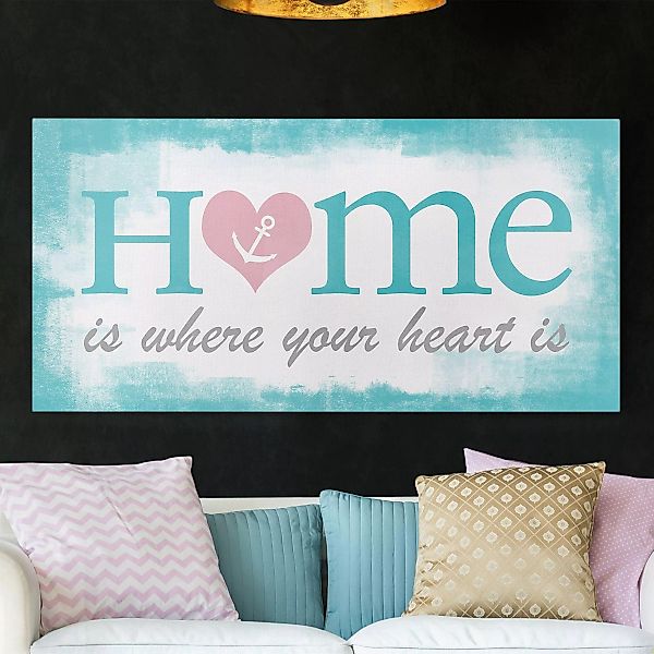 Leinwandbild - Querformat Home Is Where your Heart is günstig online kaufen