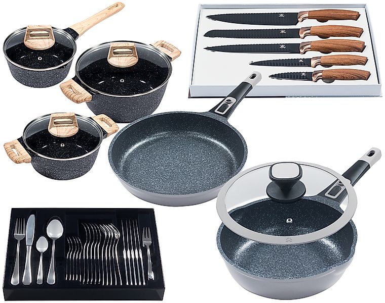 KING Pfannen-Set »Moonscape« Aluminiumguss Set, 11 Stk. tlg. Induktion, (Tö günstig online kaufen
