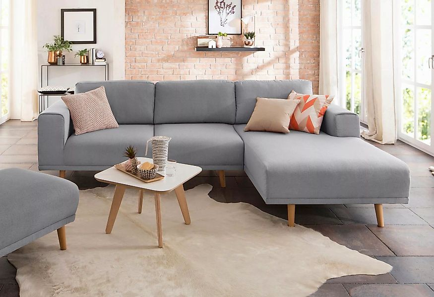 Home affaire Ecksofa "Lasse L-Form", im scandinavischen Stil mit Holzfüßen günstig online kaufen