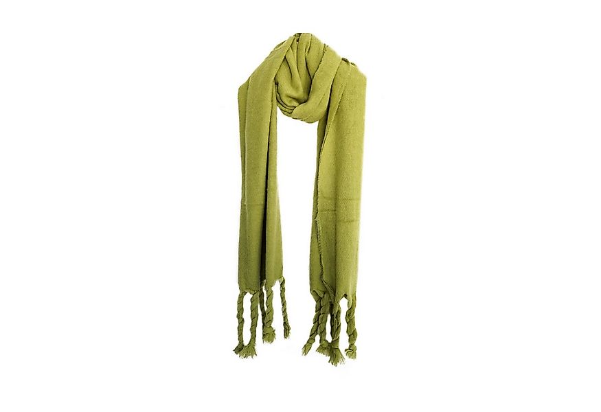 COFI 1453 Modeschal Kuscheliger Schal mit Fransen - einfarbiger Schal für D günstig online kaufen