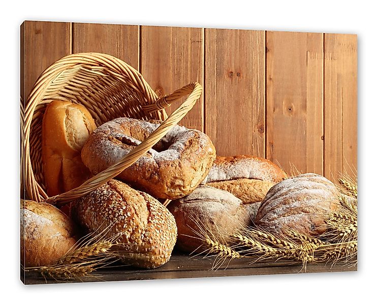 Pixxprint Leinwandbild Korb mit leckerem frischen günstig online kaufen