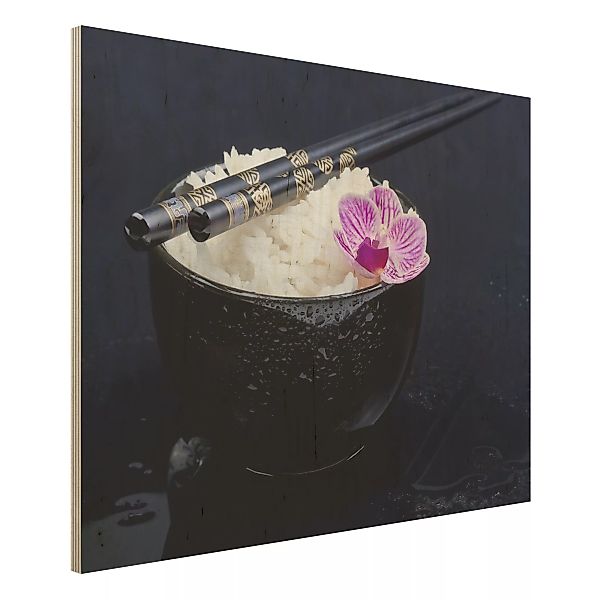 Holzbild Reisschale mit Orchidee günstig online kaufen