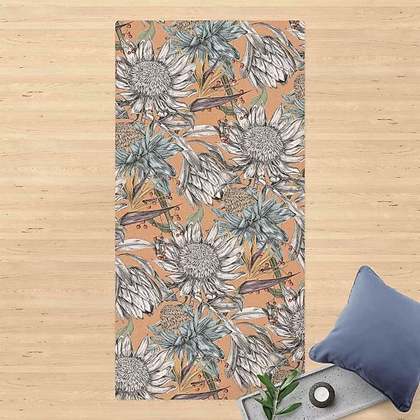 Kork-Teppich Florale Eleganz Sonnenhut günstig online kaufen