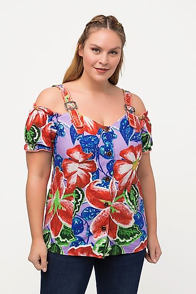 Ulla Popken Trachtenbluse Trachtenbluse Leinenmix Spitze günstig online kaufen