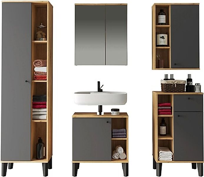 INOSIGN Badmöbel-Set »OSLO, Bad im skandinavischen Design, 5-teiliges Badez günstig online kaufen