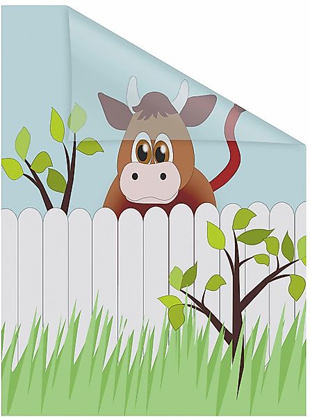 LICHTBLICK ORIGINAL Fensterfolie »Ochse Otto« 1 Stk. blickdicht strukturier günstig online kaufen